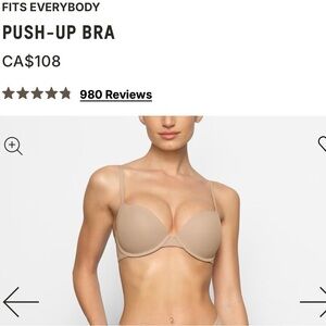 SKIMS NWOT 32C Fits Everybody Push-Up Bra in Clay